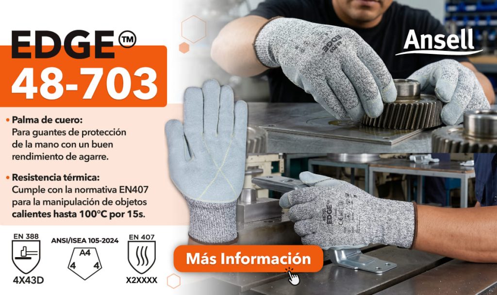 guante edge 48-703. cuero. marca ansell